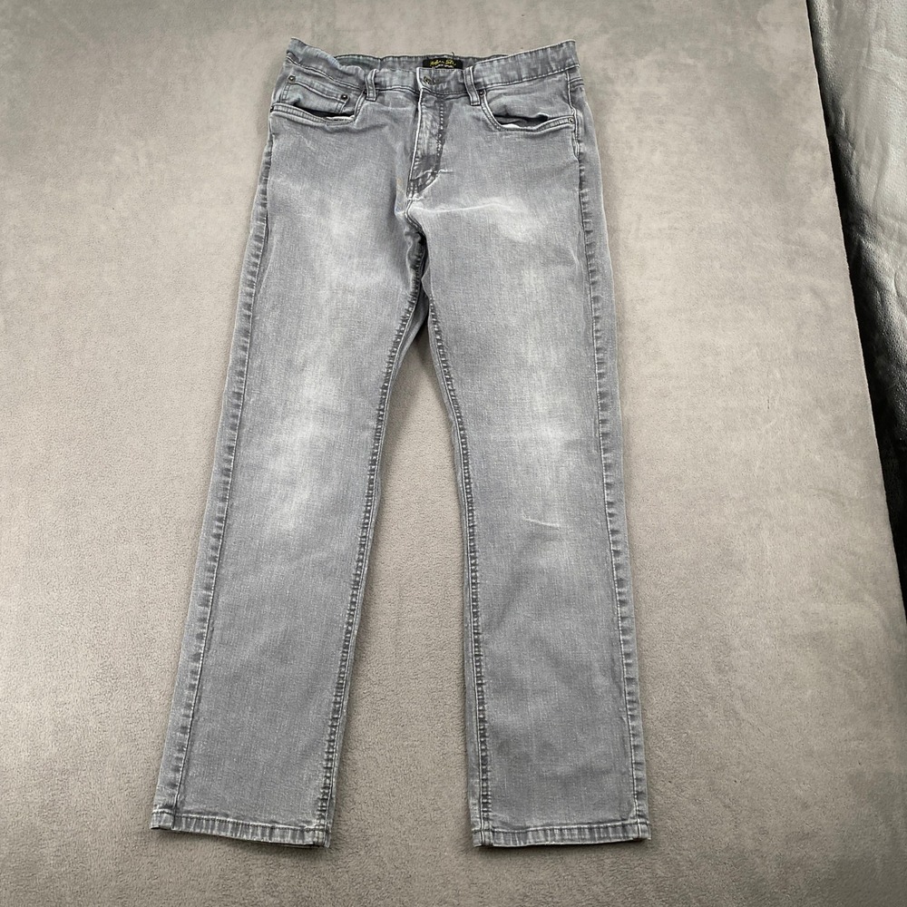 Urban Star Mens 34x32 Gray Straight Leg Stretch Denim Jeans 02513692CU